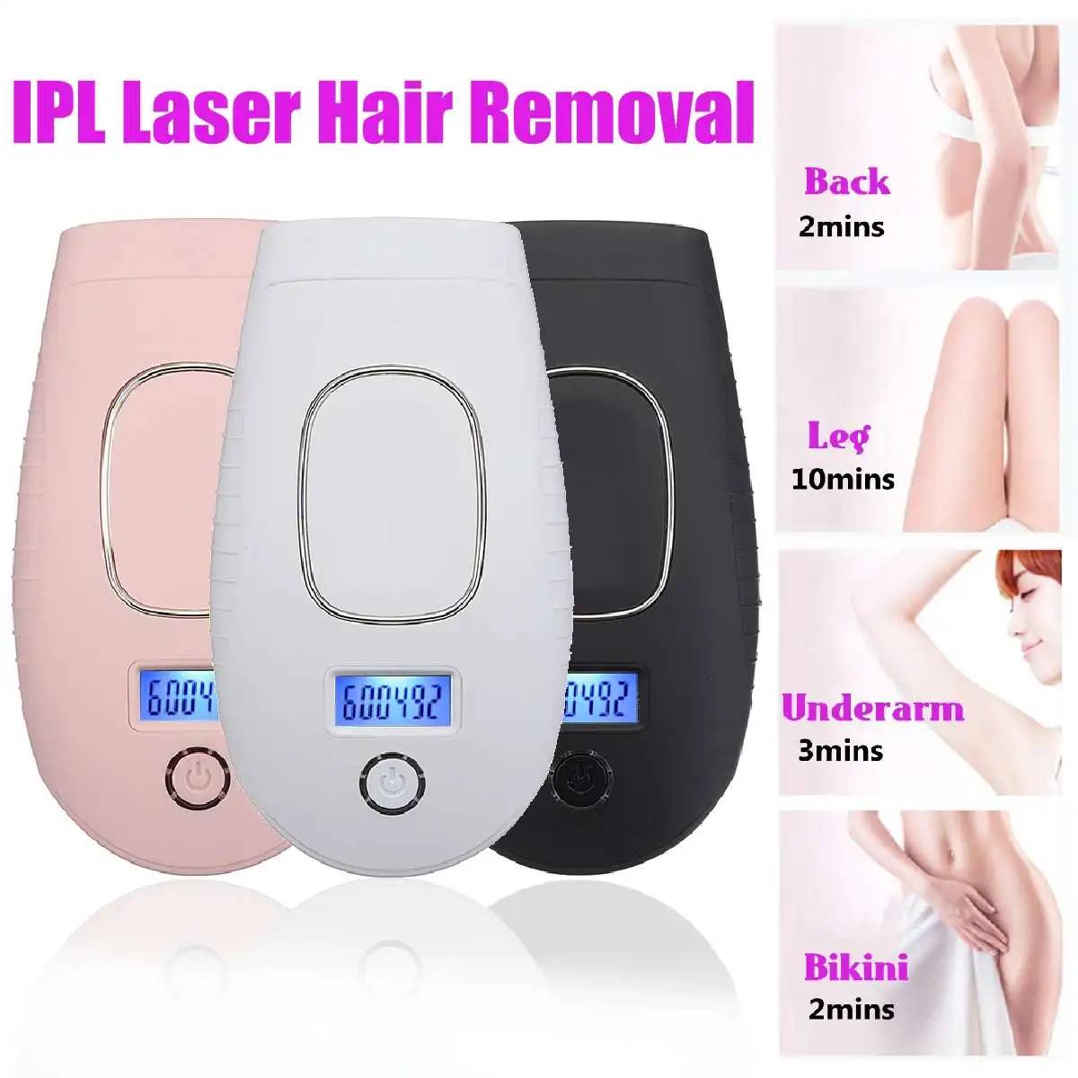 

600000 Flash Ipl Laser Hair Removal Machine Permanent LED Laser Epilator Precision Clipper For Bikini,Body,Face,Underarm