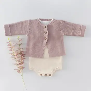 

2020 Spring Infant Cotton Girl Boy Baby Cardigan Coat+Romper+Overalls+Tshirt 3 6 9 12 18 24 Month Toddler Baby Clothes OBS204040