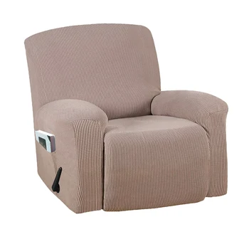 

4 Pieces Anti Slip Furniture Protection Solid Home Decor Stretch Slipcover Elastic Bottom Daily Easy Clean Recliner Chair Cover