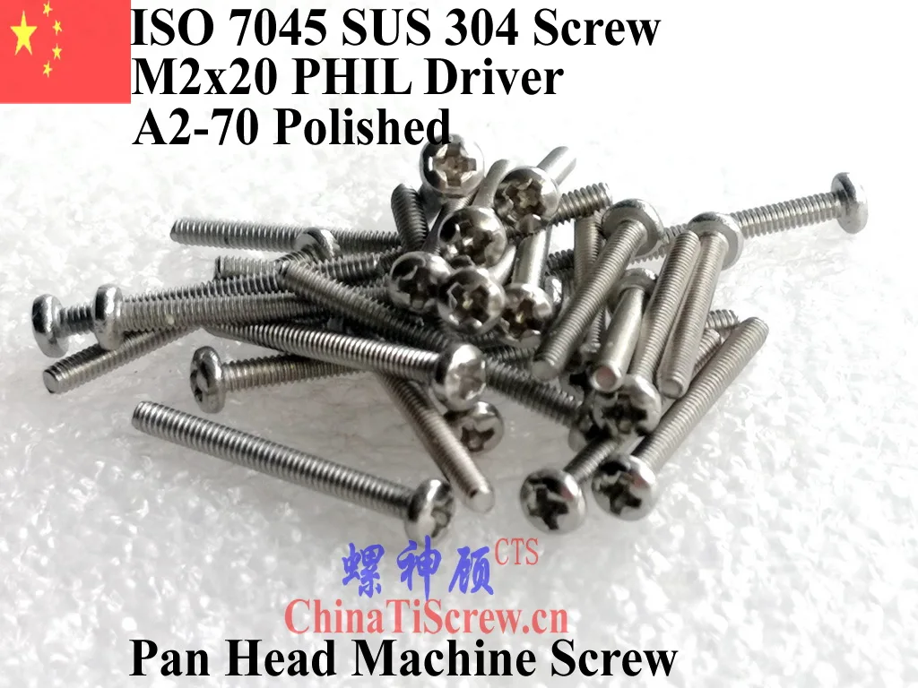 ISO 7045 Stainless Steel M2 screws M2x16 M2x18 M2x20 Pan Head 0# Phillips Driver Polished ROHS 100 pcs QCTI Screw | Обустройство дома