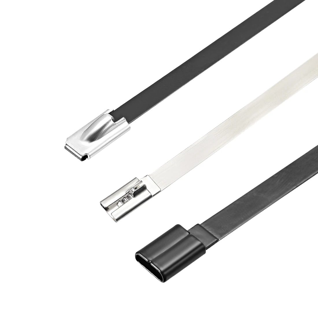

uxcell 7.9"-39.4" Stainless Steel Zip Ties Metal Exhaust Wrap Multi-Purpose Electrical Cable Locking Cord Management Straps
