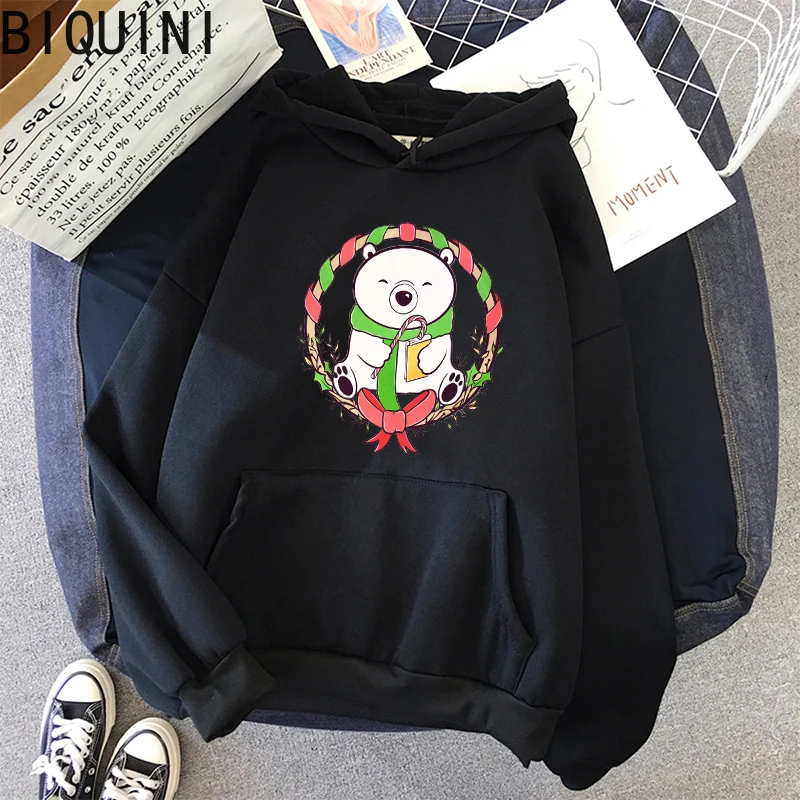 

Christmas cartoon Sweatshirts unisex men and Women student Hoodies Ladies Long Sleeve Casual Hooded Pullover Clothes Sweatshirt
