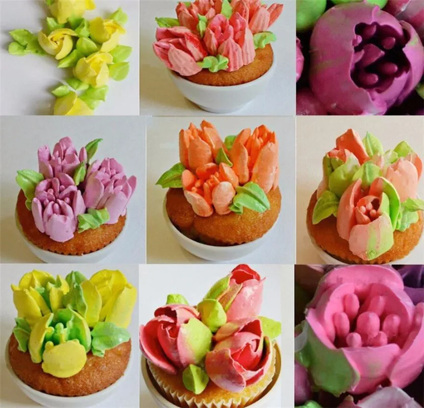 2Pcs Russian Tulip Icing Piping Nozzles Stainless Steel Flower