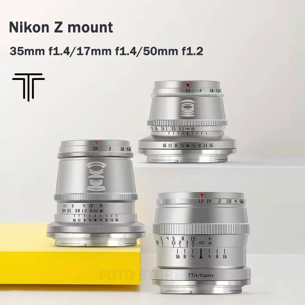 Obiettivo Ttartisan Per Fotocamera Nikon Z Mount 50Mm F1.2 35Mm F1.4 17Mm F1.4 Aps-C Mf Obiettivo Per Zfc Z5 Z50 Z6 Z50 Z6 Ii Z7 Ii