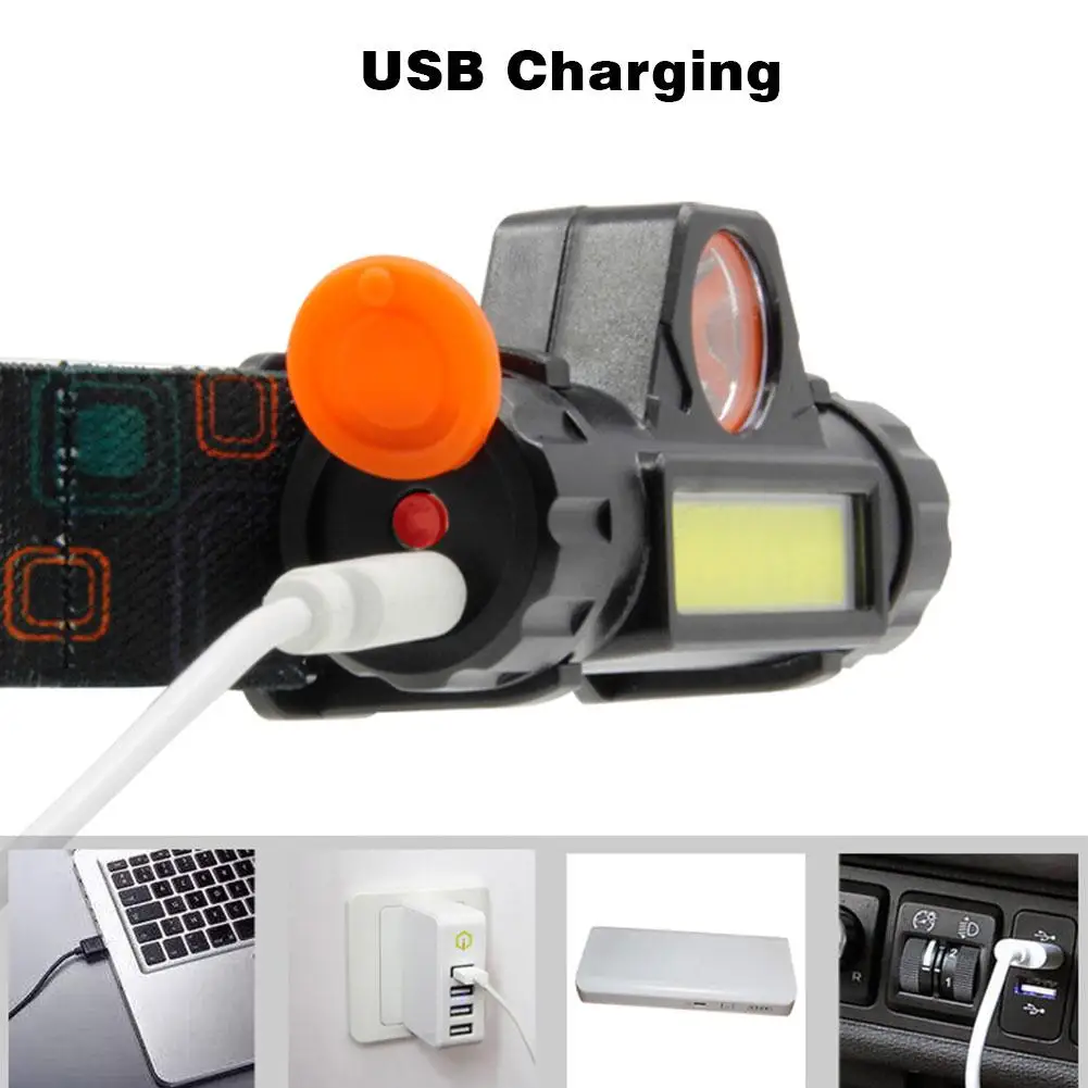Headlight USB Charging Multifunctional Head-mounted 18650 Battery Headlamp Torch For Outdoor Emergency Lighting