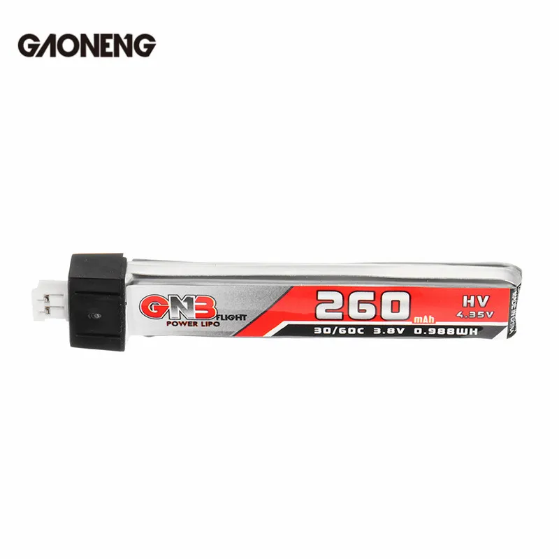 GAONENG 3 8 в 260 мАч 30C/60C 1s Lipo батарея для Blade Nano QX CPX Tiny Whoop RC FPV Racing DroneCine Whoop|Детали и