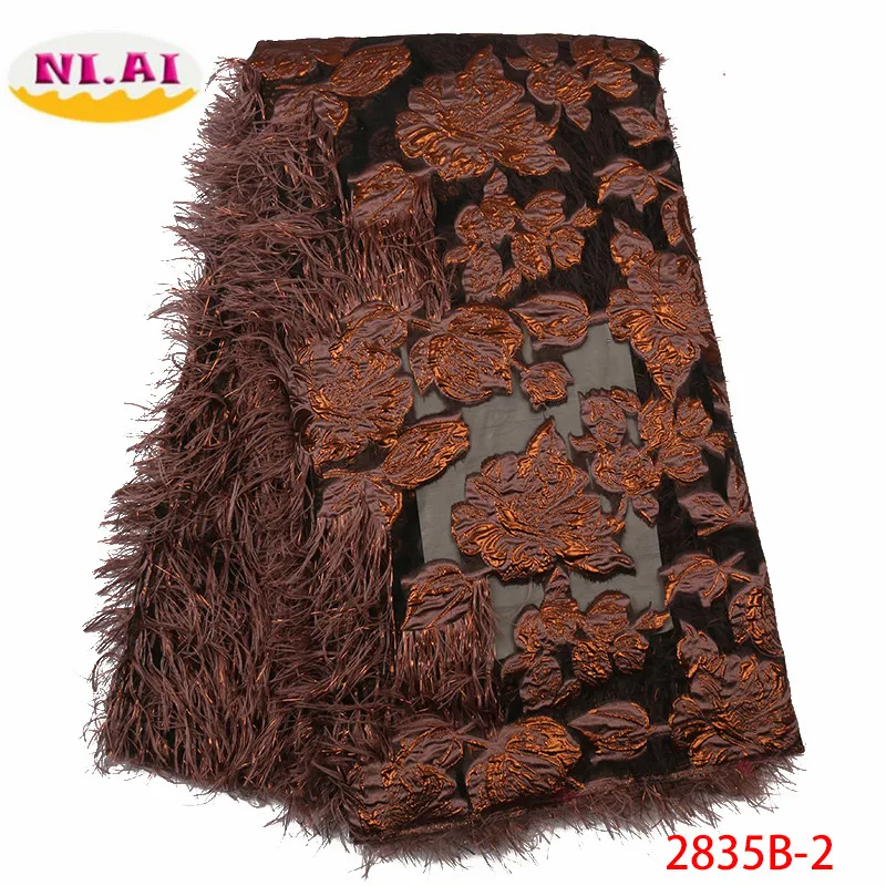 NIAI французская чистая кружевная ткань Высококачественная последняя африканская кружевная ткань петлевая вышивка тонкой сеткой блестки кружевной материал XY2835B-8
