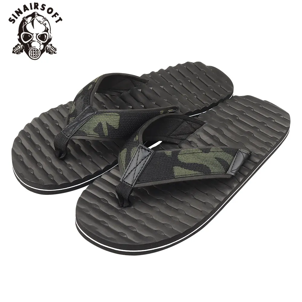 

SINAIRSOFT Tactical Camouflage Flip Beach Flops Slipper Camouflage Airsoft Sandals Men Women Anti-Skid EVA Webbing Slippers