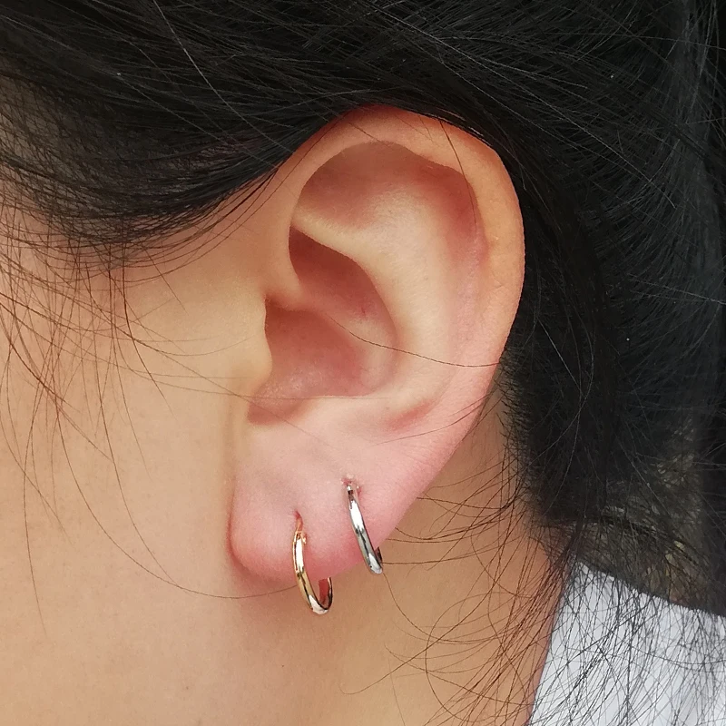 8mm Huggie Hoop Earrings for Women Men Earings Girls Circle Gold Color Cartilage Earring Loop Helix Conch Lobe Ear Nose 1 pcs - Image 6