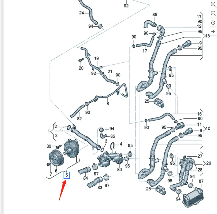 Система охлаждения tiguan. Патрубки системы охлаждения тигуан 2. Шланги охлаждения тигуан 5n0 121 049 k. Система охлаждения фольксваген тигуан 2. 4.