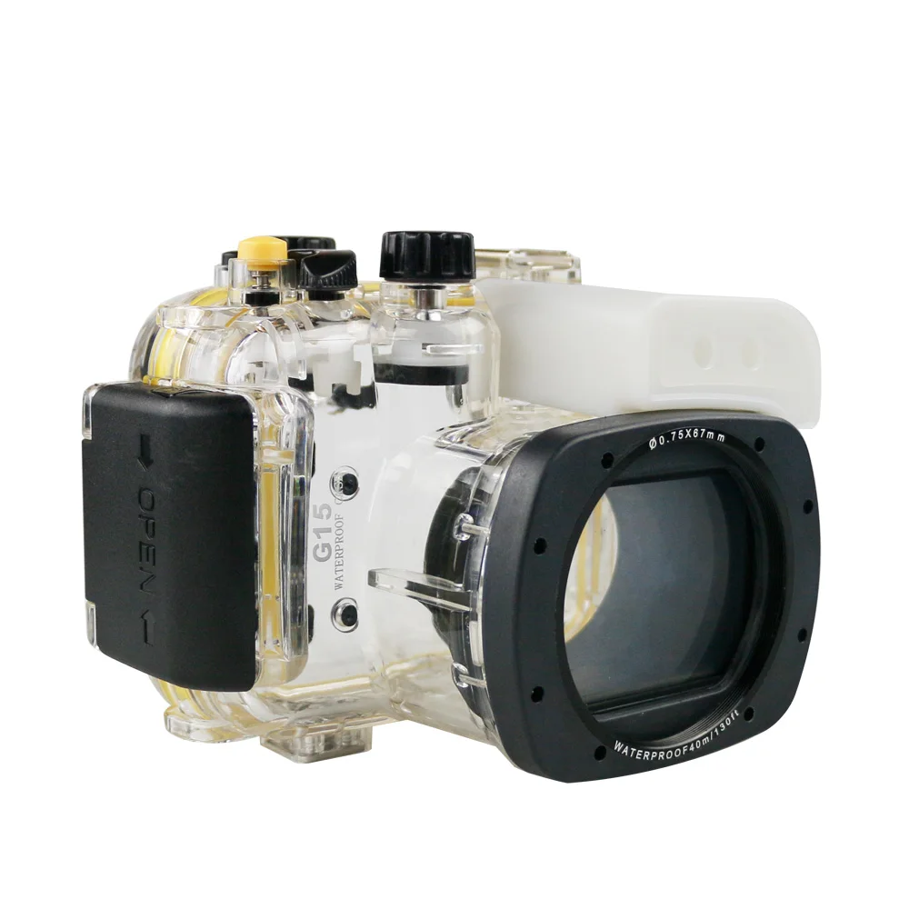 40 м 130 футов водонепроницаемая коробка подводный корпус камера Дайвинг чехол для Canon EOS G15 G16 6,1-30,5 мм объектив сумка чехол сумка