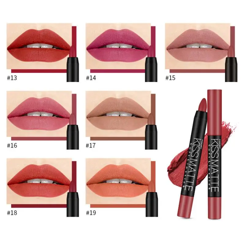 

DNM New Fashion Matte Lip Liner Lipstick Pen Long Lasting Pigments Waterproof No Blooming Smooth Soft Lip Gloss Makeup Tool TSLM