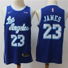 Мужская Нью-Джерси из Лос-Анжелеса Леброна Джеймса лейкерса белого цвета