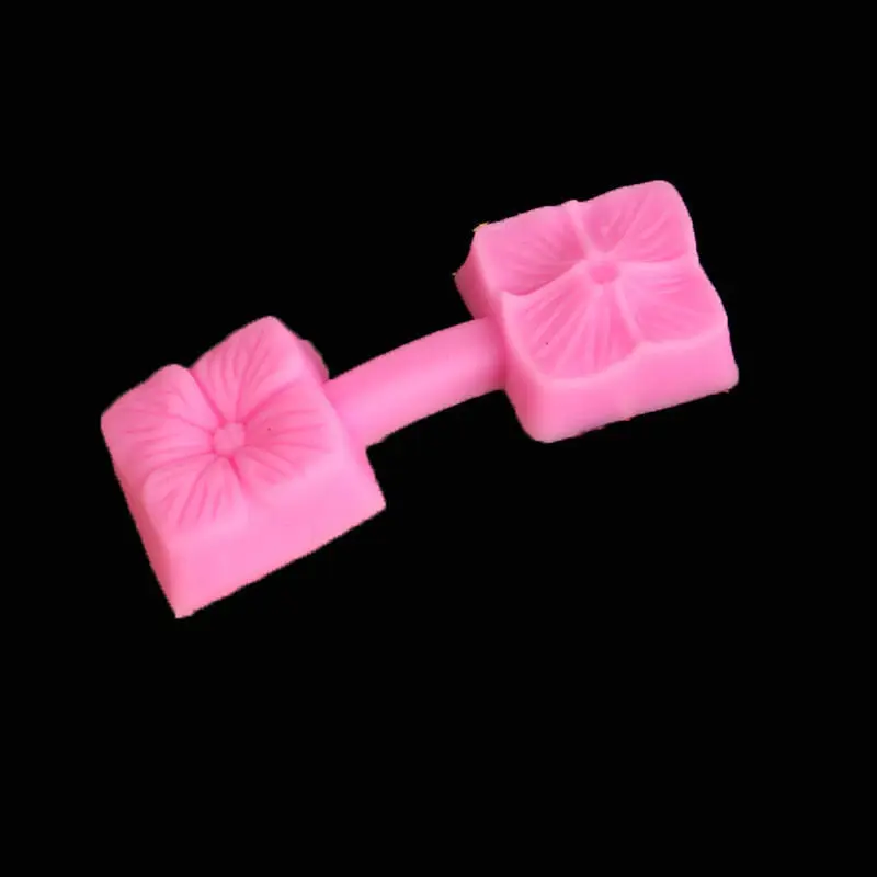 США сток милый 3D цветок розы помадка торт шоколад мастика форма резак силиконовые инструменты - Цвет: Розовый