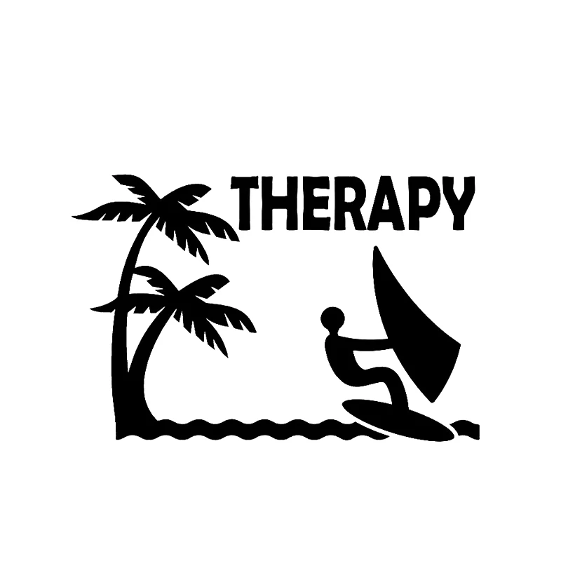 

16*10.5cm Windsurfing Vinyl Sticker Car accessories Hood Decals Wind Life Palm Tree Vinyl Decals JDM