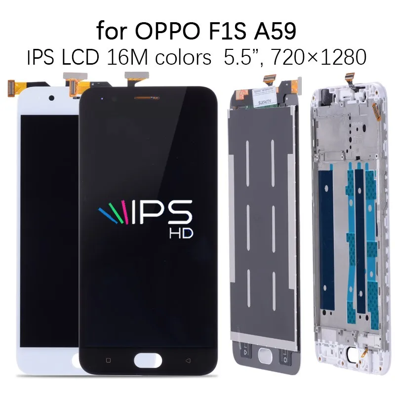 5,5 ''ЖК-дисплей для OPPO F1S сенсорный экран дигитайзер с рамкой для Oppo F1S ЖК-дисплей A59 A1601 Замена