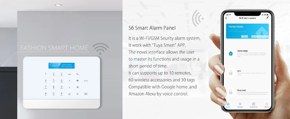 Сигнализация Tuya, система безопасности, умный дом, wifi, GSM домашняя система охранной сигнализации с Wi-Fi, розетка EU Alexa Google home