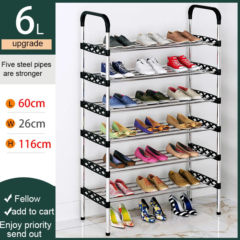 Simple Shoe Rack Multi-layer Entryway Multifunctional Home Stand Holder Student Dorm Shoe Storage Space-saving Shoes Shelf