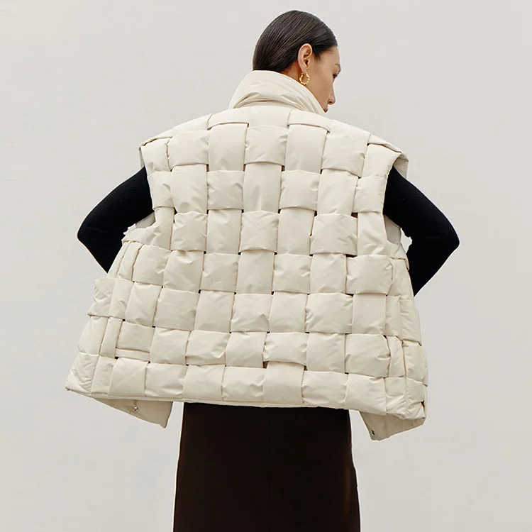 PROD 1005001645518240 Fashion braiding fluffy down vest coat female
winter oversized warm Sleeveless Down Jacket single breasted down
Parkas F2456