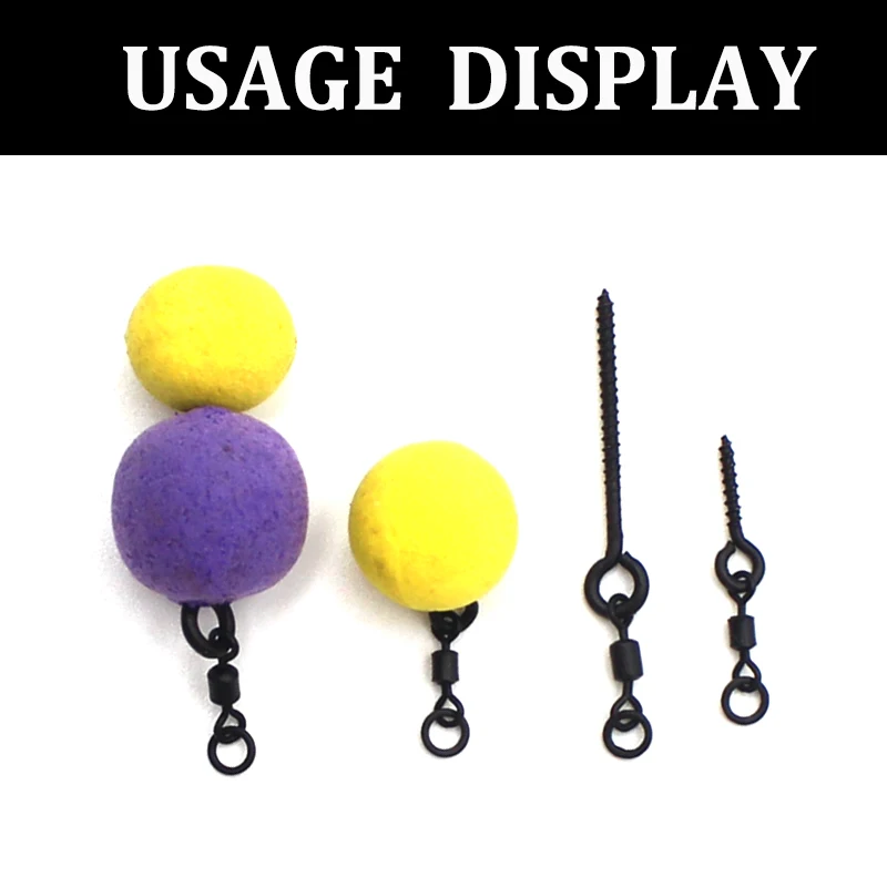 Carp bait screws ring swivel with 21mm bait screw for fake corn boilies pop up zig foam matte black