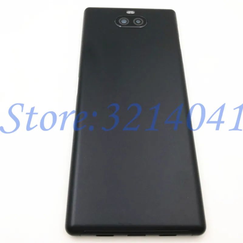 6,0 дюймов для sony Xperia 10 I3123 I3113 задняя крышка батарейного отсека дверной чехол для задней части телефона с объективом камеры - Цвет: Black