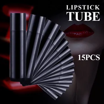 

15pcs Black Lipstick Empty Tube Wax Tube Lipstick DIY Lipstick Tube Cosmetic Packaging Bottle 5g