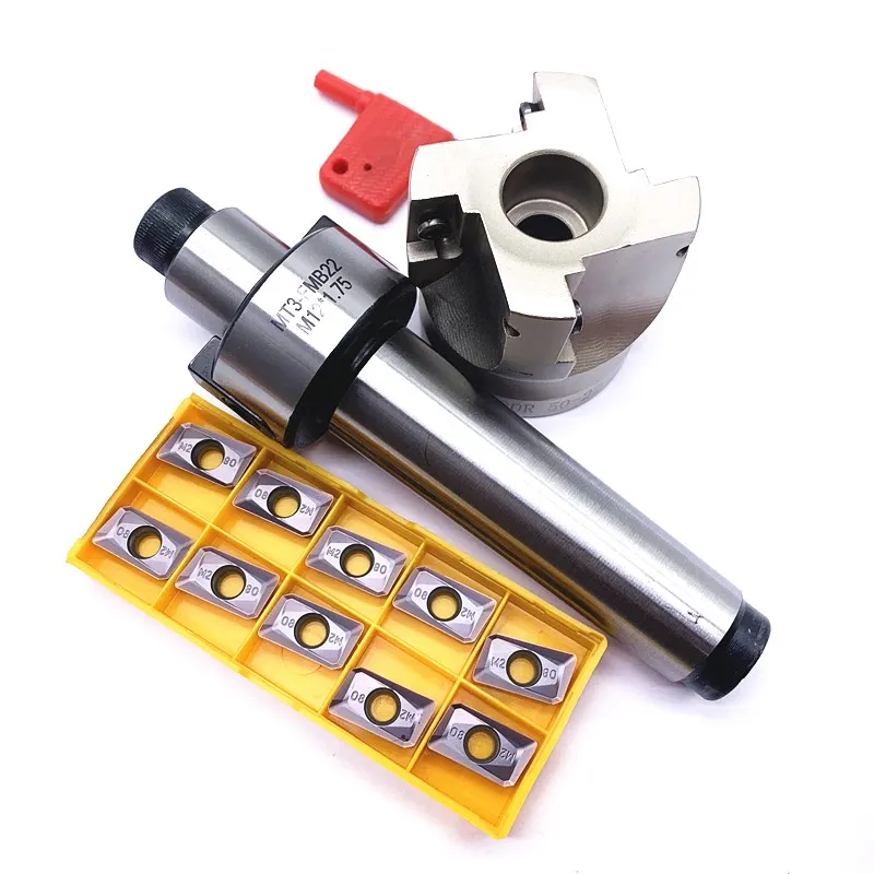 

MT2 FMB22 M10 MT3 FMB22 M12 MT4 FMB22 Shank BAP400R 50 22 Face Milling CNC Cutter + 10pcs APMT1604 Inserts For Power Tool