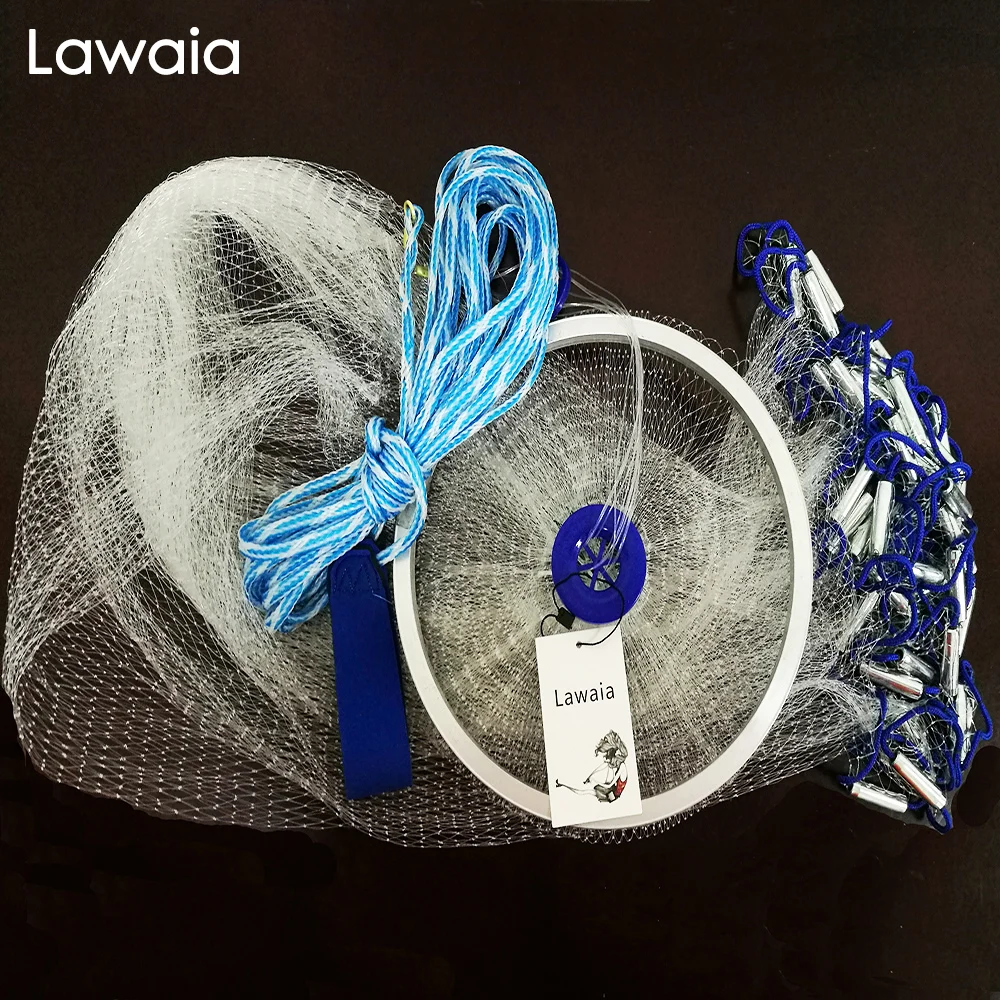 Ceny Lawaia Hand Cast Net 240 cm 500 cm sieć rybacka sieć rybacka amerykański znak obsada sieć składana sieć rybacka obsada netto