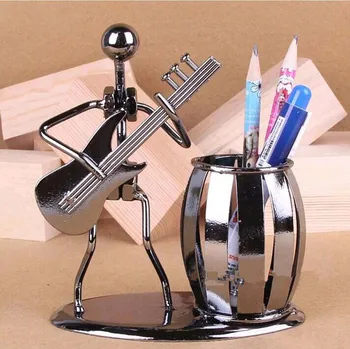 

Creative Pen-Holder Music Man Series Iron Metal Art Home Office Decoration Desk Organization Storage Box Stationery