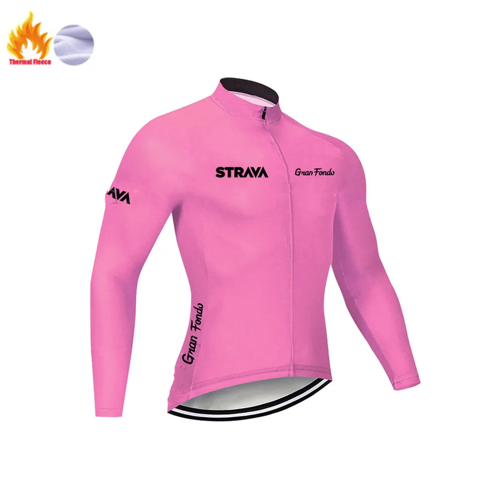 Winter Jersey STRAVA Зимняя Теплая Флисовая одежда для велоспорта NW Мужской трикотажный костюм для езды на велосипеде MTB Одежда Теплый комбинезон комплект - Цвет: Winter Jersey