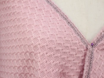 

Free ship Pink cardigan weaving jacquard geometric tweed fabric price for 1 meter 145 cm wide