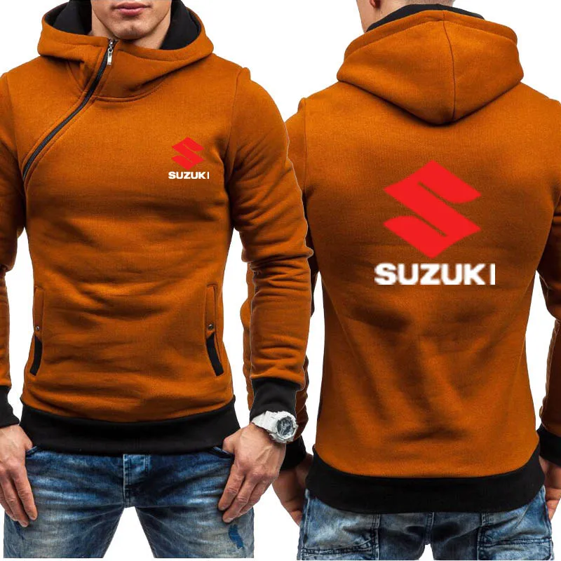 Для мужчин толстовки автомобиль Suzuki Логотип печати Повседневная Хип Хоп Толстовка Harajuku Флисовая теплая толстовка с капюшоном мужская одежда на молнии