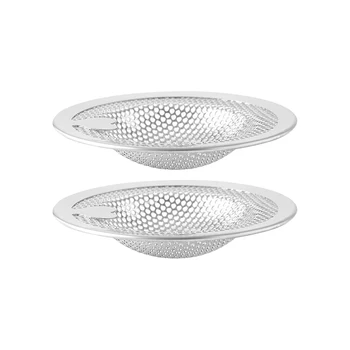 

2pcs Sink Drain Anti Clogging Universal Waste Stainless Steel Home Kitchen Fine Mesh Hair Collect Catcher Wide Rim Strainer