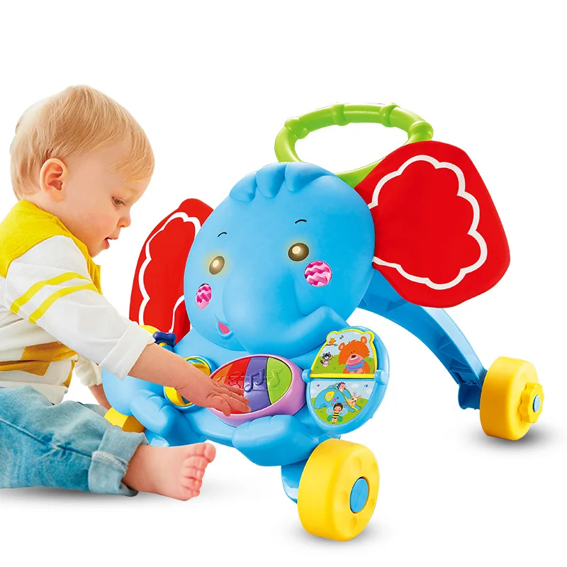 

Factory Direct Selling Child Walker Baby Elephant Trolley Toy Infant Multi-functional Music Anti-slip Pushing Music