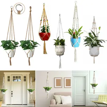 

Garden Plant Hanger Macrame Hanging Planter Basket Rope Flower Pot Holder Decor