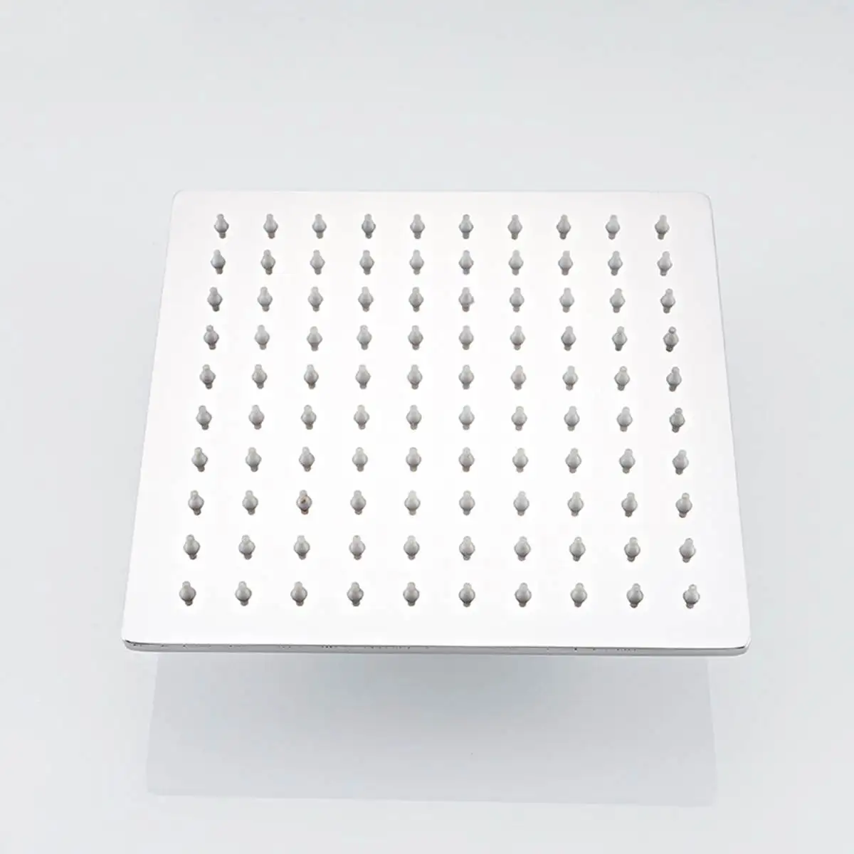8 inch 304 Stainless Steel Shower Head 100 Holes Square Top Rainfall Head Shower Chromed Mirror Shower Faucet For Bathroom