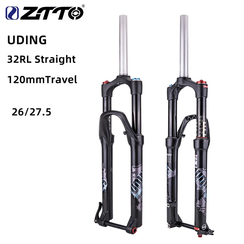 Bicycle Fork Uding 32 Rl 120mm Air 26er 27.5er Inch Fork Suspension Lock Straight Thru Axle For