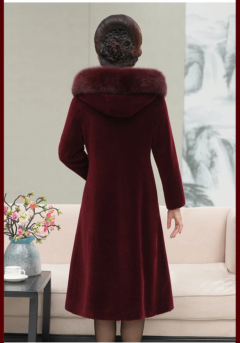 PUDI C306301, Женское зимнее пальто из натуральной шерсти, теплая куртка, пальто с воротником из натурального Лисьего меха для девочек, Женская длинная куртка, пальто