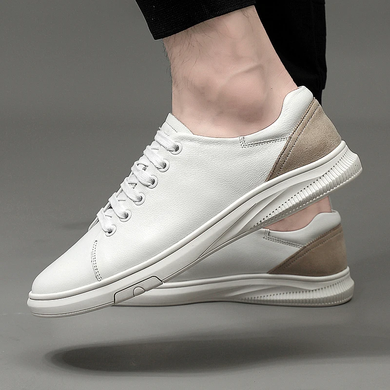 

Nice Pop Sneakers Men Leather Casual Shoes Men Lightweight Breathable White Mens Shoes Nice Fashion Men Shoes Size 37-45