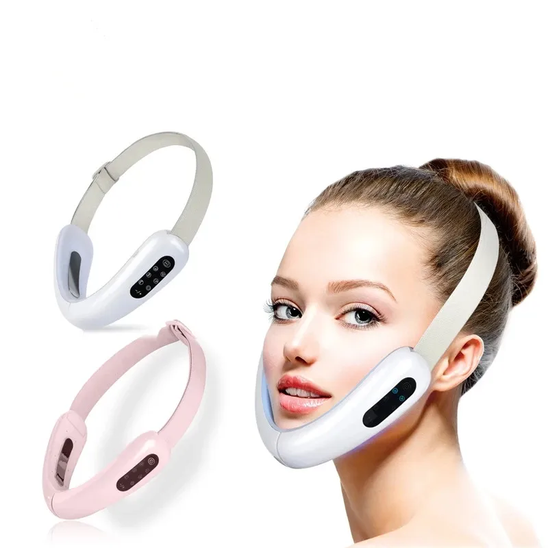 EMS Face Massager Facial Lifting V Slimming Double Chin Reducer LED Photon Light Therapy Anti Aging Wrinkles Belt Device | Красота и