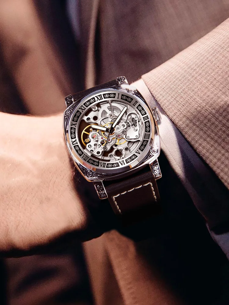Mechanical Watch Men Fully Automatic Hollowed