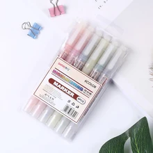 Художественный маркер, ручки для заметок, 6 шт., для студентов, используйте 6-цветный двухголовый текстовый маркер, украшение дневника, пастельный цветной маркер