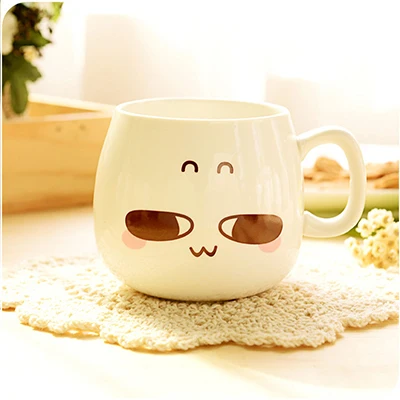 2 Ceramic Mugs Couples Cups Friends Gifts Office Coffee Milk Cups Ceramic Cup Creative Personality Cute Expressions Patterns - Цвет: 2