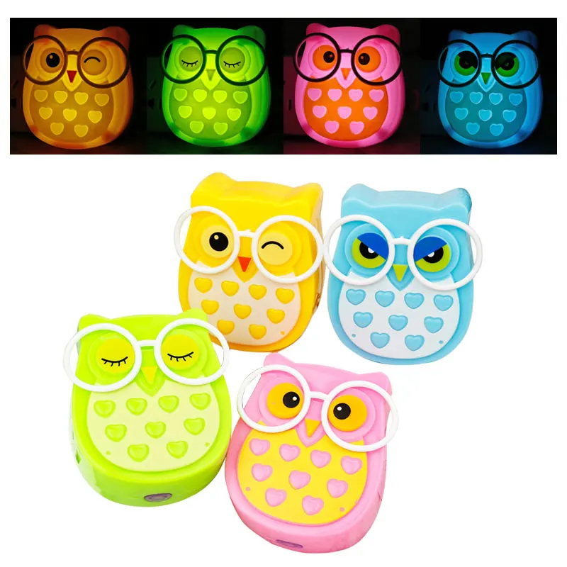 Owl cartoon shape light-controlled night light Energy-saving light-controlled intelligent LED sensor light baby care night light