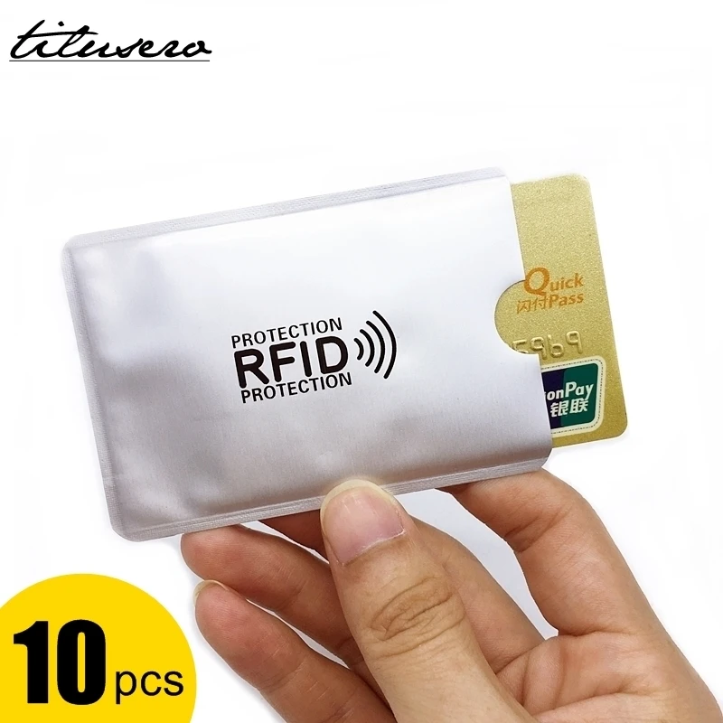 10pcs RFID Blocking Sleeve Credit Card Protector Bank Card Holder for Wallets
