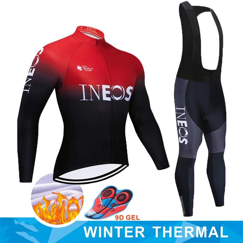 

2019 INEOS Team Cycling Jersey + 9D Padding Bike Pants Set Ropa Ciclismo MENS Winter Thermal Fleece Pro Bicycling Jersey Maillo