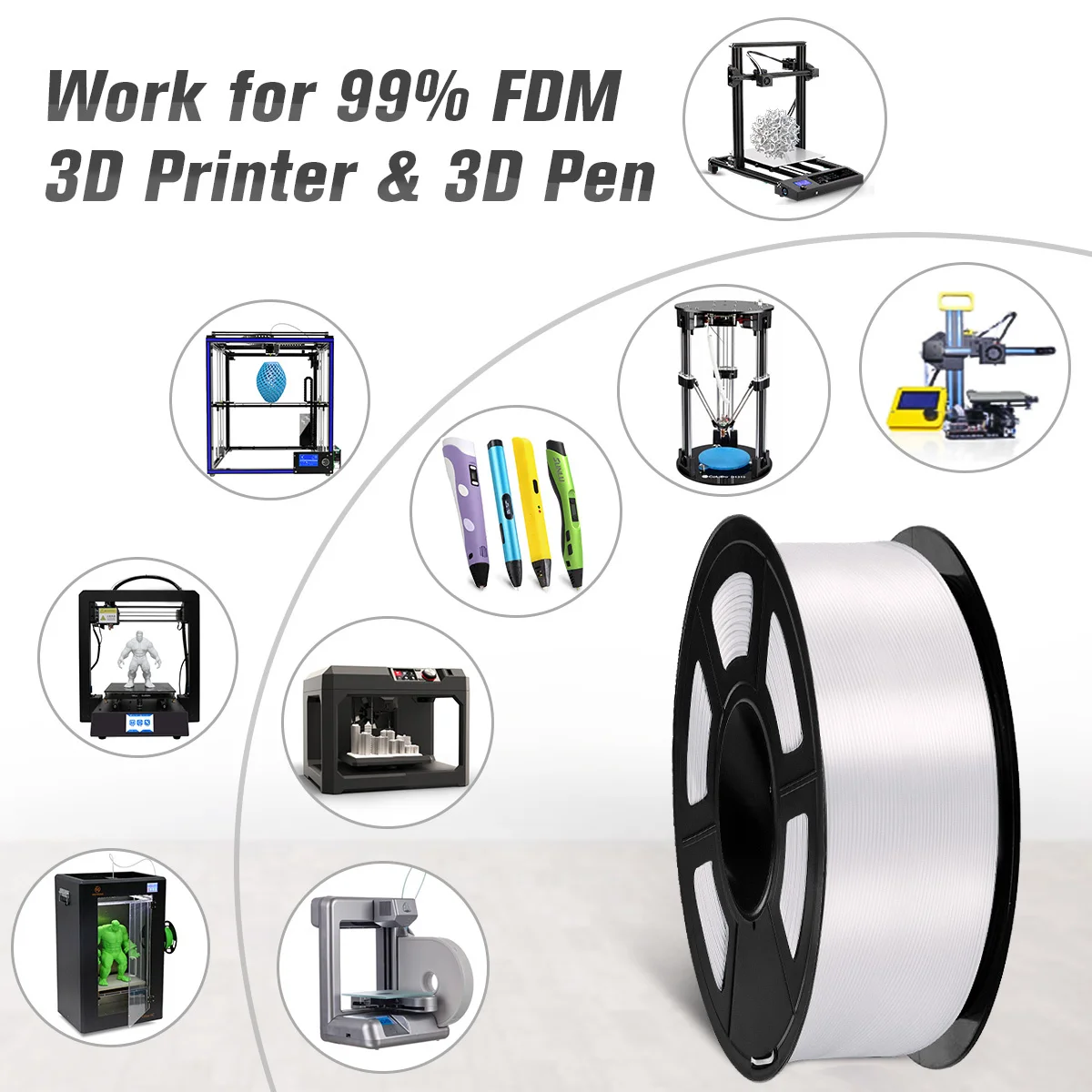 SILK 3D Printer Filament 1KG 1.75MM Suitable For All Types Of FDM3D Printers SILK Texture 3D Printing Materials BELIVEER 3D sunlu pla