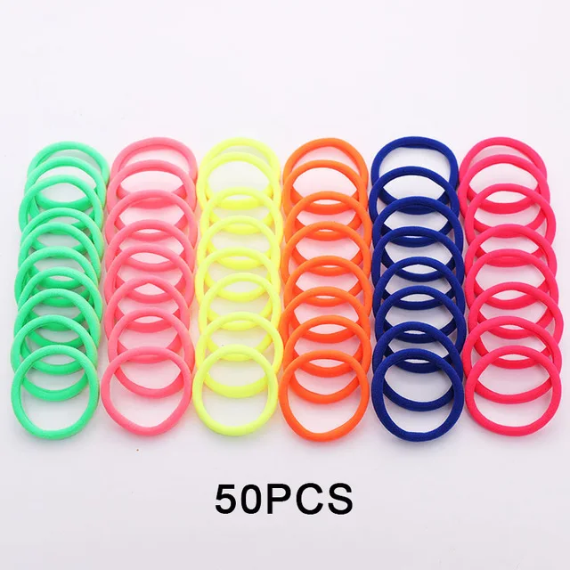50PCS Mix Colors 2 100 шт леди девушки 4,0 см Конфеты Красочные Нейлон эластичные резинки повязки на голову резинка для хвостов Scrunchie головная повязка, аксессуары для волос - Цвет: 50PCS Mix Colors 2