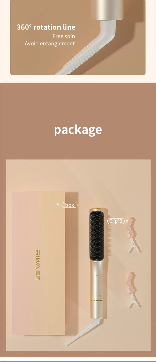 Gadgetoo Youpin Riwa Negative Ion Hair Straightening Comb Electric Hot Comb Brush Gadgetoo Youpin Riwa Negative Ion Hair Straightening Comb Electric Hot Comb Brush