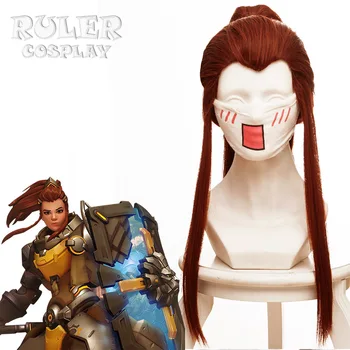 

hot Game OW D.Va and Mercy Cosplay Wigs Color Brown Beige Heat Resistant Synthetic Hair Perucas Women Cosplay Wig + Wig Cap